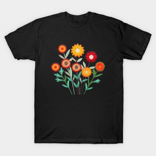 70s retro flower patch T-Shirt by Mimeographics